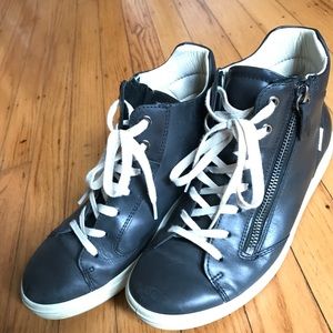 Ecco soft 7 black leather high tops